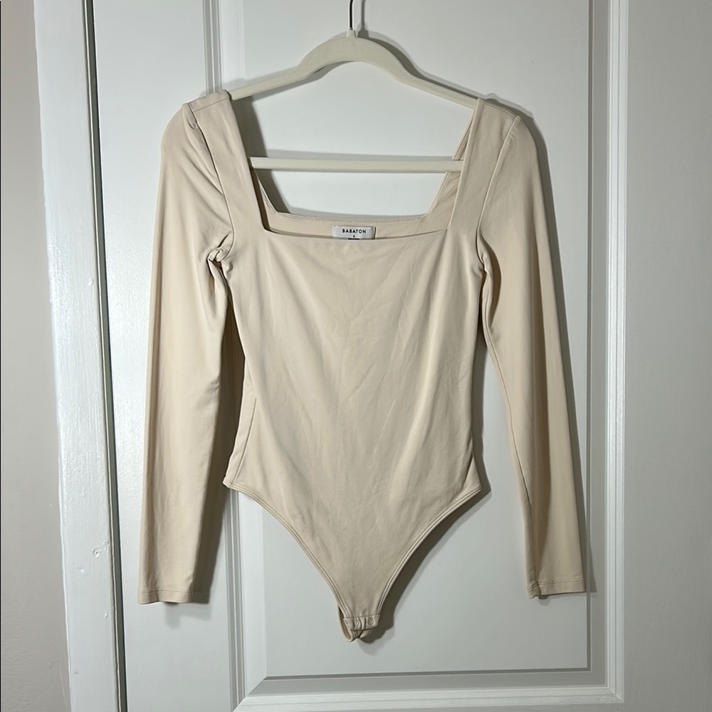 Babaton Contour Squareneck Longsleeve Bodysuit Cream
